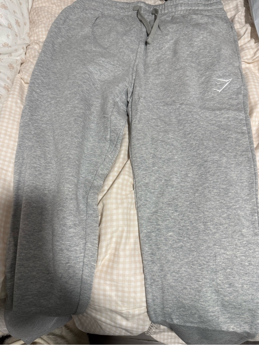 Gymshark Light Gray Joggers with Drawstring